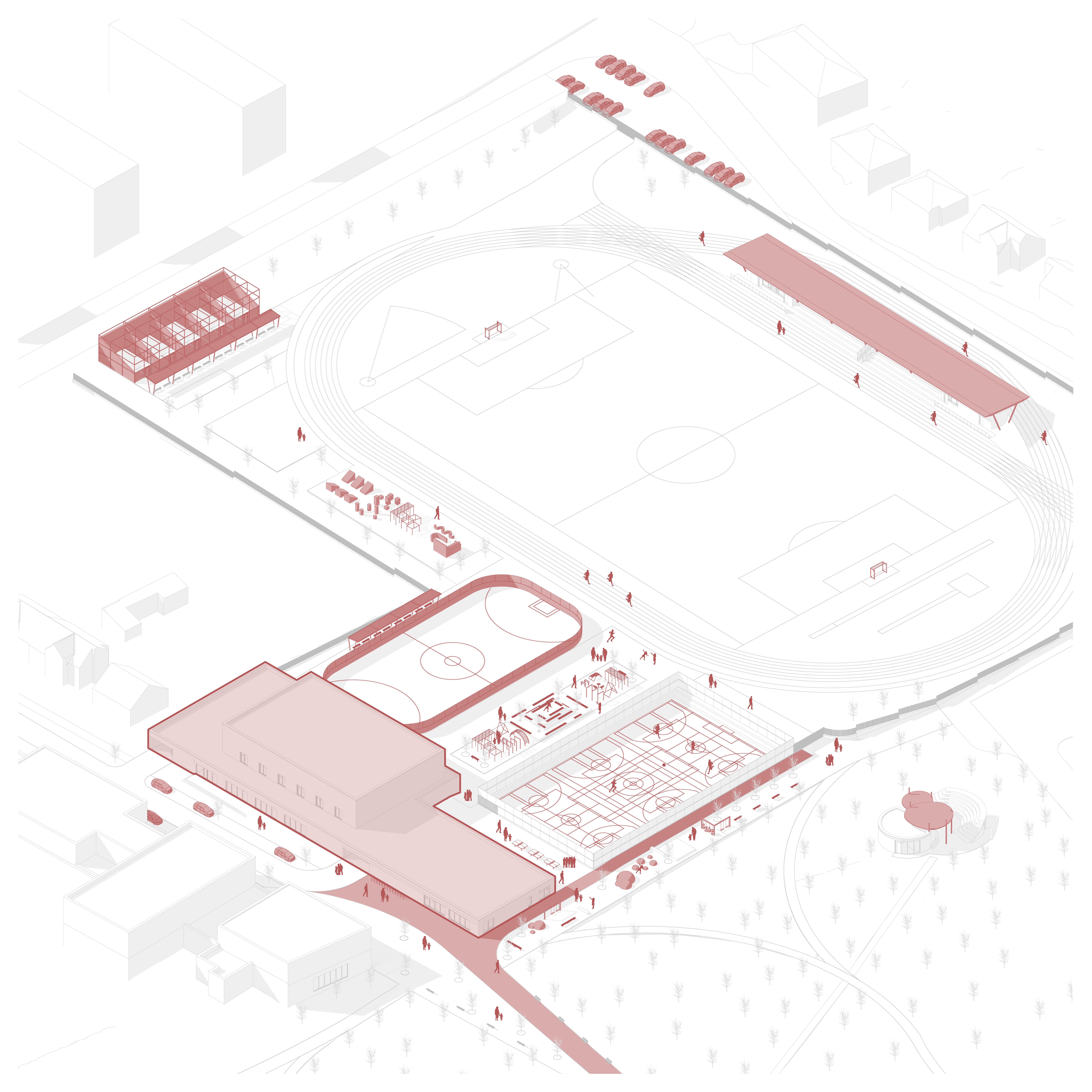 Axonometric view of the site